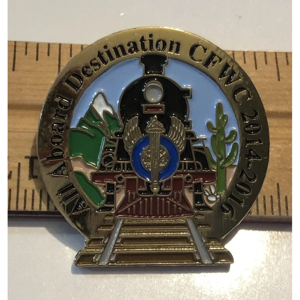 CFWC Pin Railroad Train California Federation of‎ Women's Clubs 2014-2016 Enamel